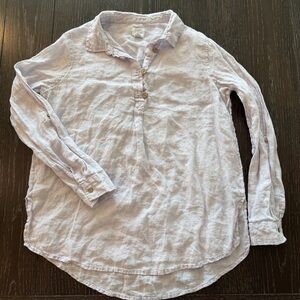 Sigrid Olsen‎ 100% Linen Popover Long Sleeve Shirt Lavender Size Small